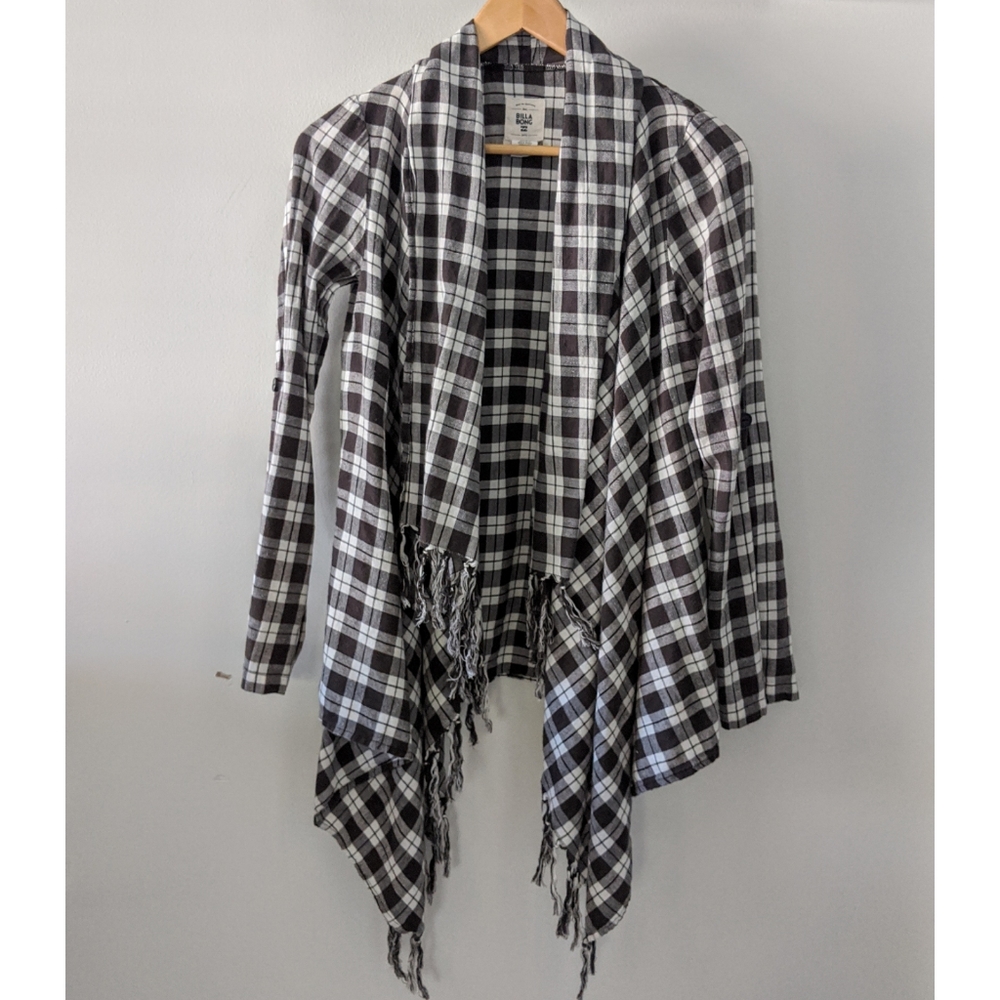 Billabong Buffalo Check Fringe Scarf Kimono